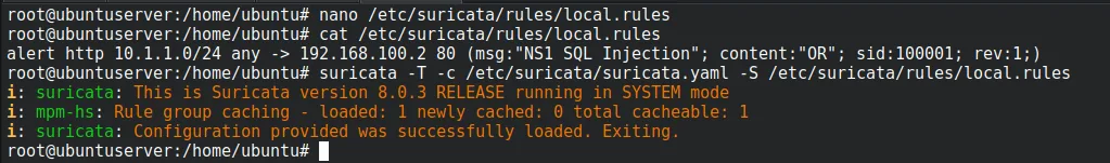 The NS1 SQL injection rule in local.rules