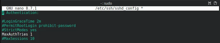 sshd_config edited to allow password authentication