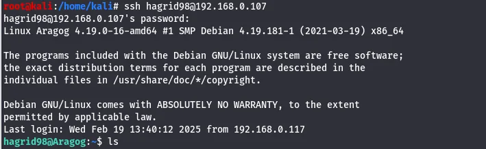 Reconnecting as hagrid98 over SSH