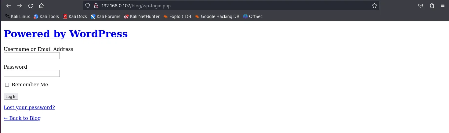 login.php discovered by nikto