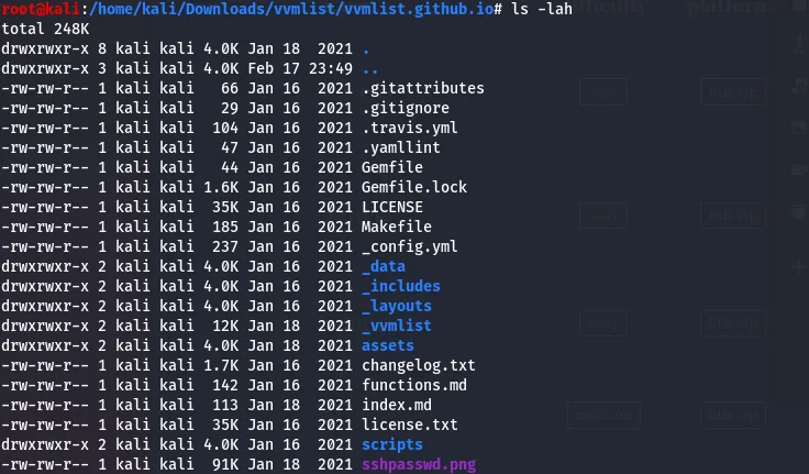 Listing directories within the file