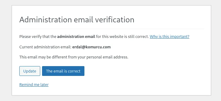 Successful WordPress login