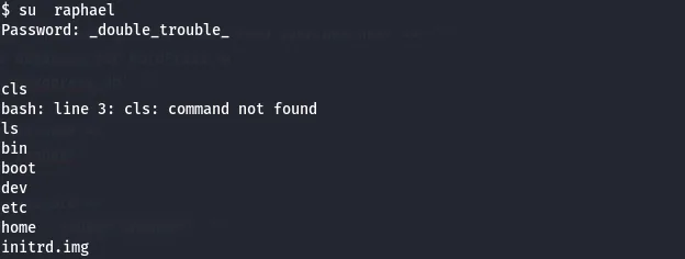 wp-config.php revealing raphael's credentials