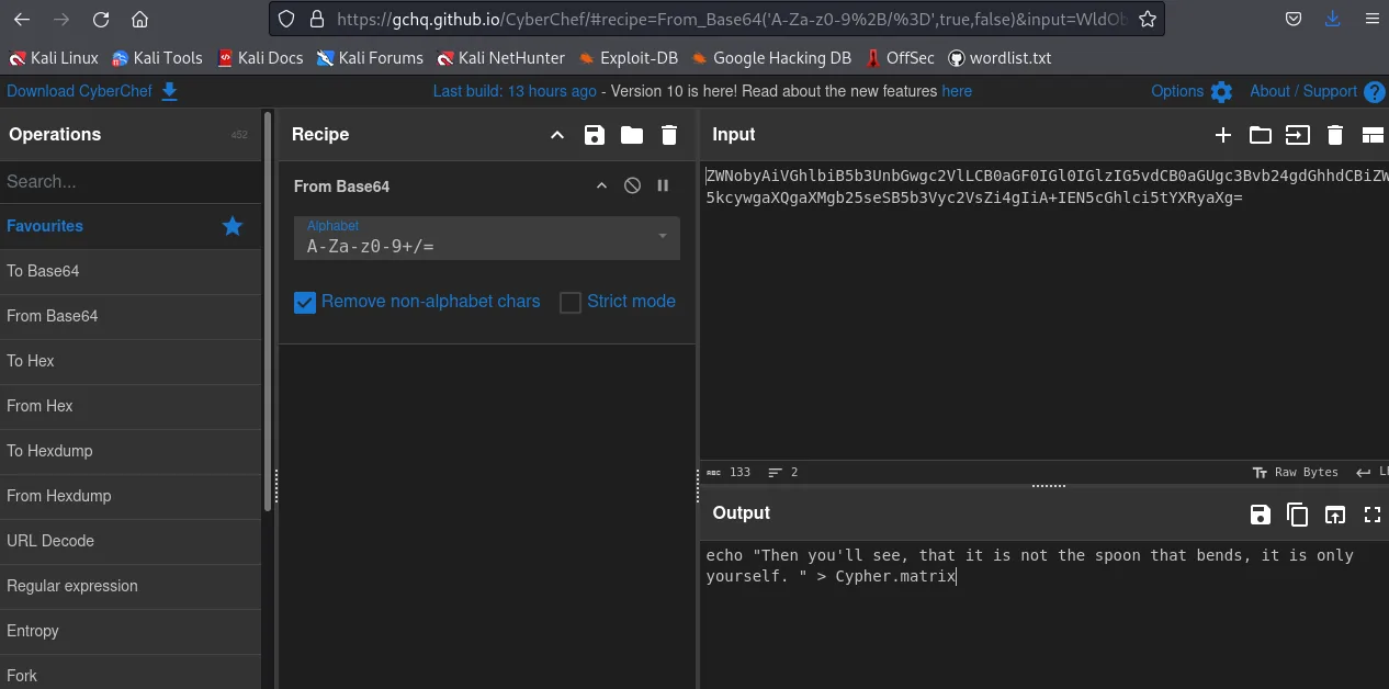 Decoding the base64 to a Cypher.matrix reference