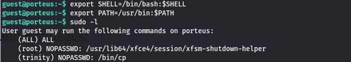 Resetting PATH in the new shell