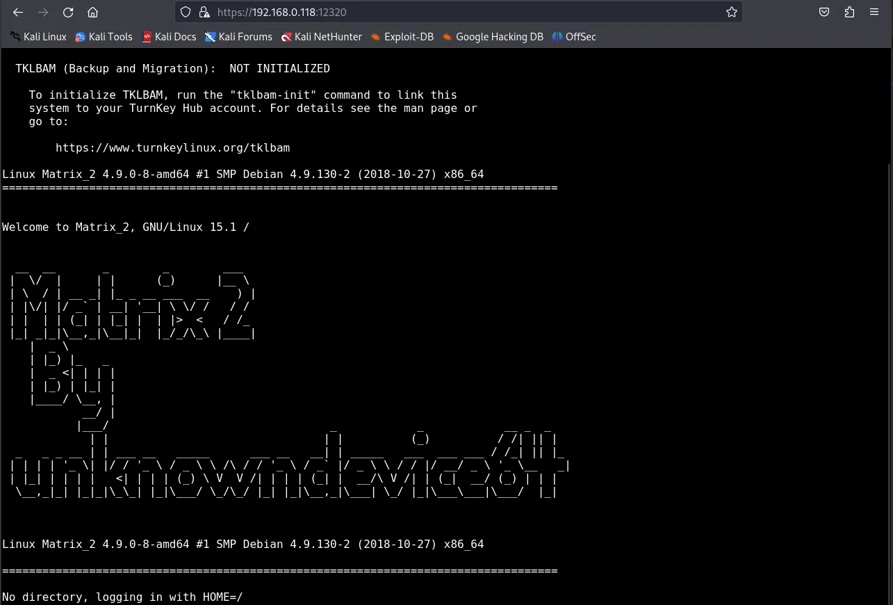Web shell access as testuser
