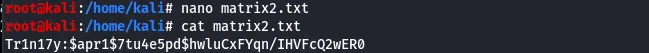 Saving the hash to a file on Kali