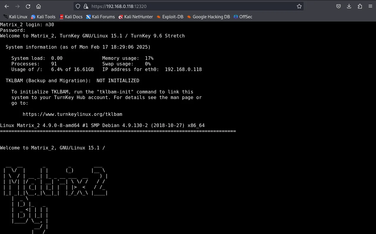 Logging in as n30 with the extracted password