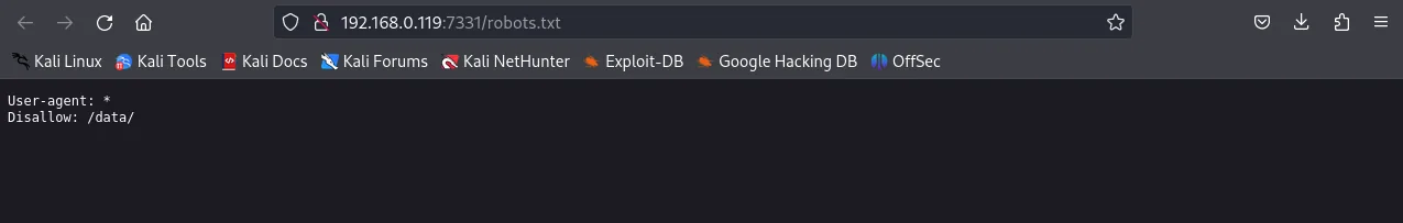 robots.txt disallowing /data/