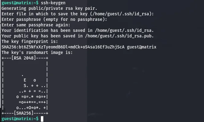 Generating an SSH keypair