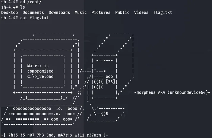 root flag.txt completing the box