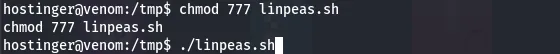 Downloading linpeas onto the target with wget