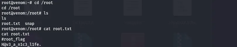 sudo bash giving a root shell and root.txt