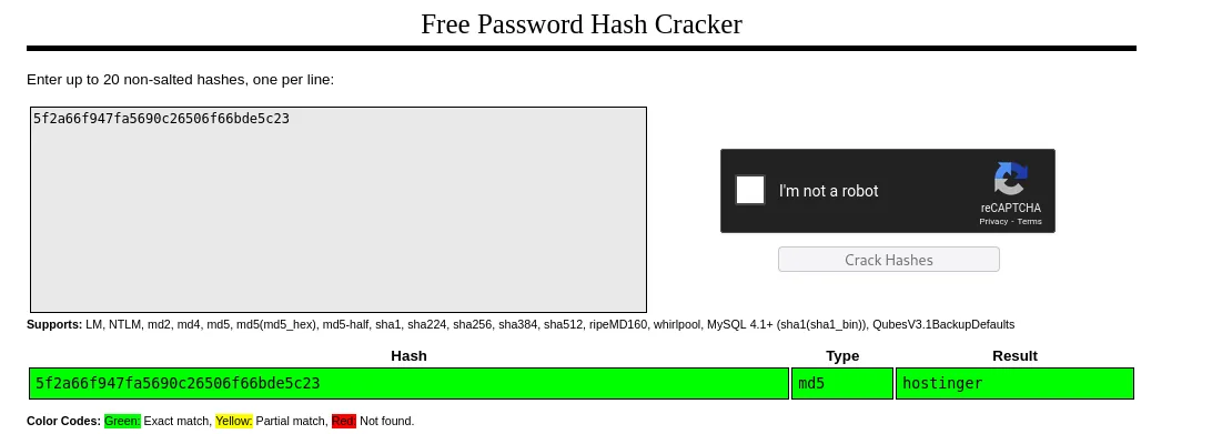 FTP login attempt using the recovered name